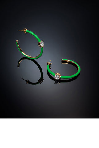 Chiara Ferragni Love Parade Green Large Hoop Earrings