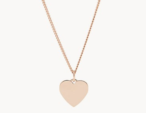 FOSSIL Heart rose gold necklace
