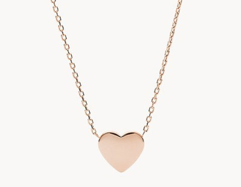 FOSSIL Heart rose gold necklace