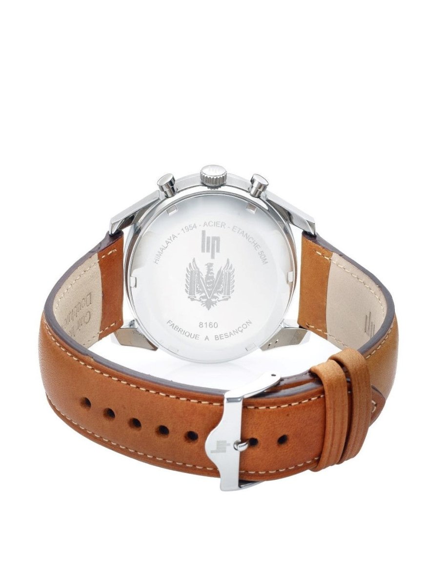 Montre LIP Himalaya Chronographe Acier Bleu Cuir camel - MONTRES -671597